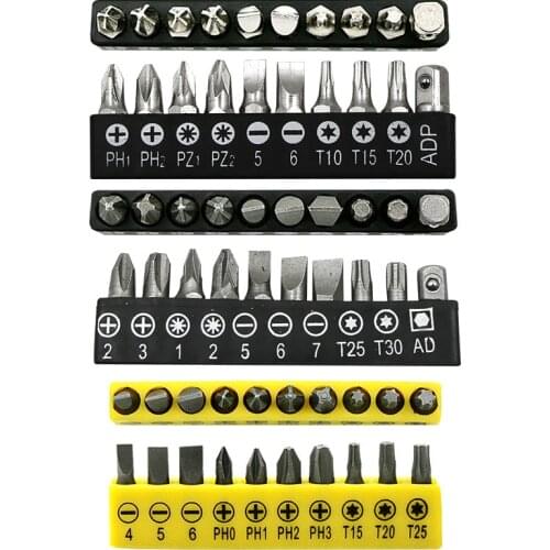 Ztdplsd 10pcs 1/4" 6.35mm Electric Screwdriver Word Cross Head Combination Set Charge Drill Extension Rod Batch