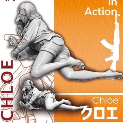 1/24 CHLOE, GIRLS in ACTION, Resin Model figure, GK, Unassembled and unpainted kit