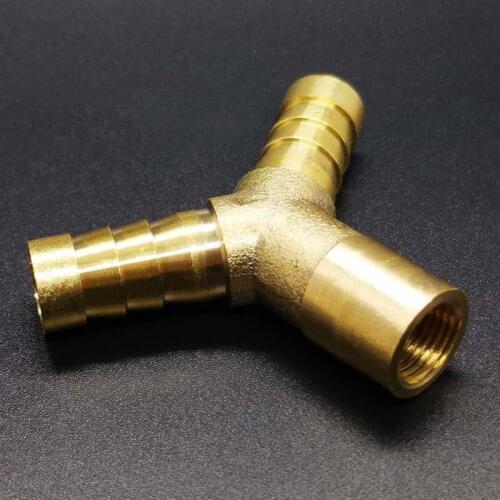 1/8" BSP Female Thread To Hose Barb 10mm Y Shape Brass Pipe Fitting Splitter Coupler Connector Adapter
