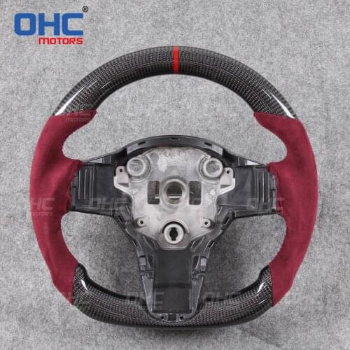 100% Real Carbon Fiber Steering Wheel compatible for Tesla Model 3