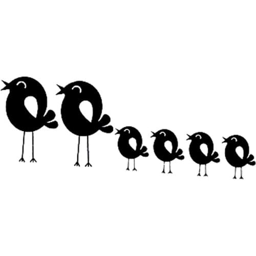 16*6.4cm Birds Family Car Vinyl Sticker Cute And Interesting Fashion Sticker Decals Vinyl Car Wrap Car Decor