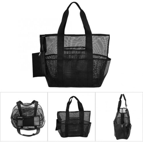 33.L Multifunction Fishing Bag Pack Outdoor Swimming Beach Net Bag Waterproof Mesh Cloth Handlebag With Shoulder Straps