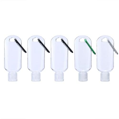 50ml Clear Plastic Refillable Bottle Small Travel Separate With Hook For Soap Shampoo Dispensers Portable Hanging Organizers