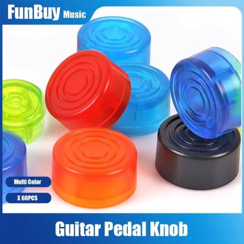 60pcs Colorful Footswitches Knob Electric Guitar Effect Pedal Foot Nail Cap Amplifiers Candy Color Foot Switch Toppers Knob