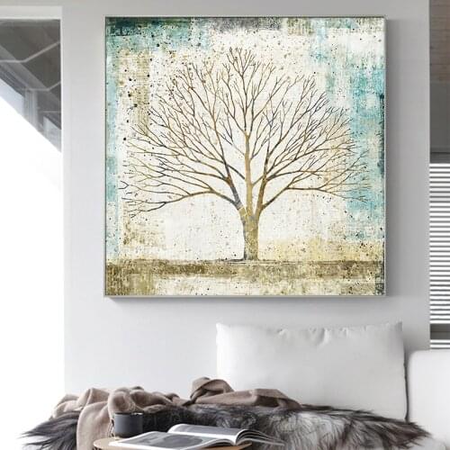 Abstract Tree Gold leaf Canvas Paintings Wall Art Prints Poster Living Room Nordic Decorative Paintings On The Wall Home Decor