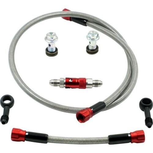 An3 Motorcycle Brake Line Hose Fluid Quick Release Connect Fitting Adapter Kit Red