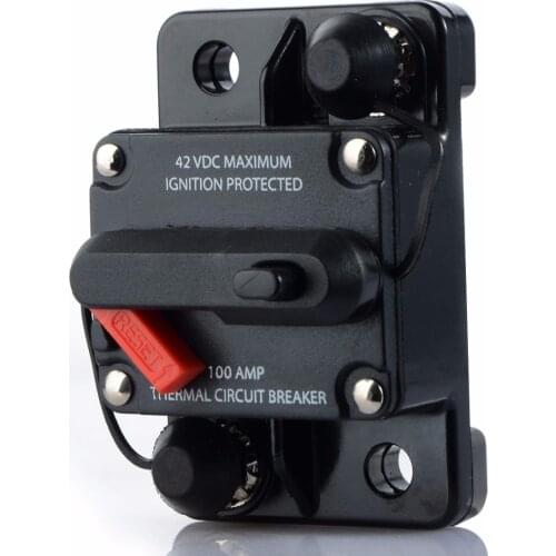 50A 60A 80A 100A 150A 200A 250A 300A Waterproof Circuit Breaker Reset Fuse Inverter DC 12V/24V/42V for Home Car Auto Audio