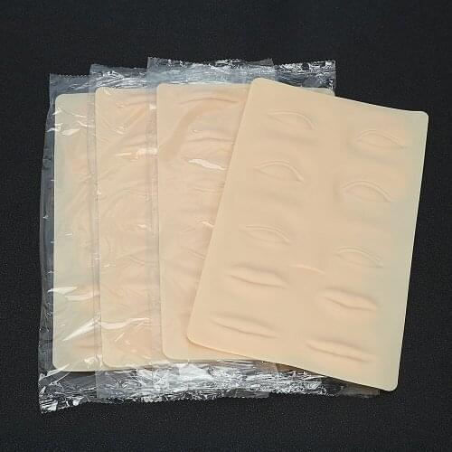 Free Shipping 5Pcs Silicon ilicone Tattoo 3D Practice Synthetic Skin Face 27 x 15cm Permanent Makeup Practice Skin for Beginners