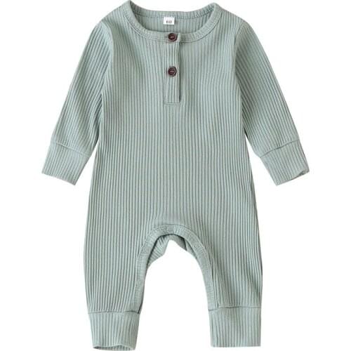 Unisex Baby Romper Solid Cotton Newborn Baby Girl Clothes Autumn Full Sleeve O-Neck Pajamas Baby Boy Clothes Roupas de bebe