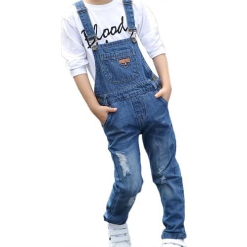 Denim Overalls For Girls Ripped Jeans Pants Children Clothes Spring Autumn Teenage Girls Jumpsuit Kids Trousers Suspender Pants