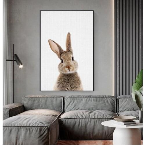 Art Decoration Wall Pictures for Living Room Nursery Bunny Prints Rabbits Cute Animals Canvas Painting Unisex Wall Art