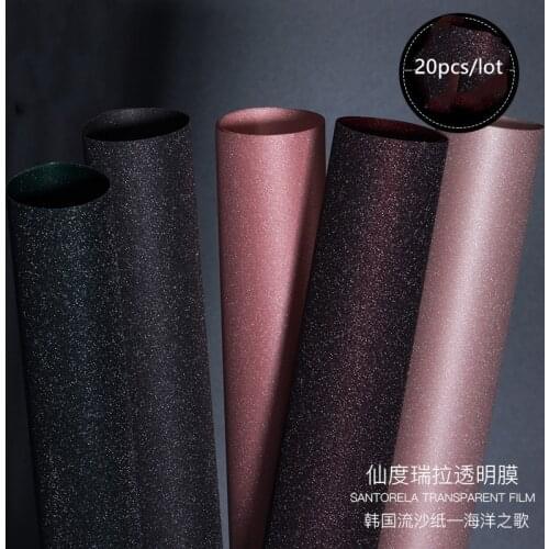 Korean Quicksand Paper Silk Satin Texture Floral Gift Wrapping Paper Bouquet Packaging Craft Flower Shop Florist Supplies