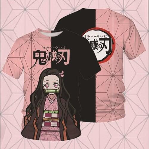 Demon Slayer Cosplay Costume T Shirt Kimetsu No Yaiba 3D Printing Short Sleeve Shirt Casual Tops Cartoon Graphic Anime Clothes
