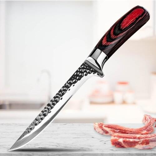 6" Inch Handmade Forged Butcher Boning Knife High Quality Stainless Steel Kitchen Chef Knife for Bone Meat Fish Fruit Vegetables