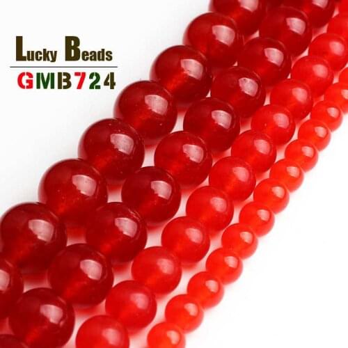 A+ Red Chalcedony Stone Beads Round Natural Loose Spacer Beads For Jewelry DIY Making Bracelets Necklace Pick Size 6/8/10/12mm