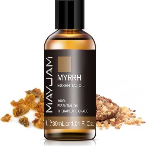 30ml Body Massage Oil 1.01oz Myrrh Pure Natural Essential Oils Fennel Basil Clary Sage Pine Neddles Pepper Thyme Ginger Oil