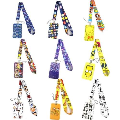 Cute cartoon Key lanyard Car KeyChain ID Card Pass Gym Mobile Phone Badge Kids Keys Ring Holder Jewelry Decorations