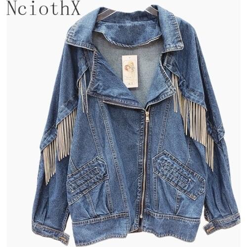 New Autumn Womens Denim Jacket 2021 Spring Fringe Denim Jacket Women Coat Casual Female Jeans Jacket Outerwear Jackets Women
