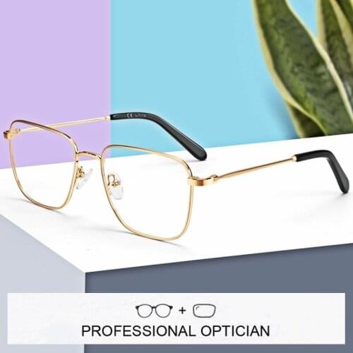 ZENOTTIC Men Prescription Glasses Fashion Square Myopia Progressive Eyeglasses Luxury Anti Blue Ray Photochromic Optical Eyewear