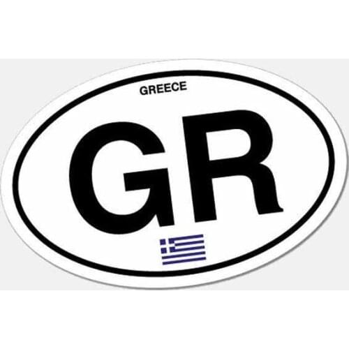 Oval Flag Car Sticker Greece Country Code GR Sticker Motorcycle Decal ,11cm*7cm
