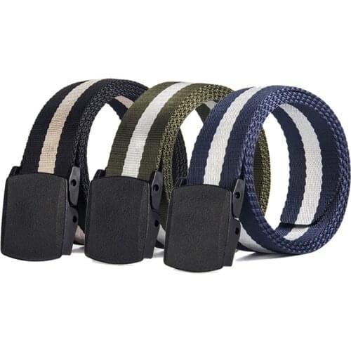 Men Women Tactical Outdoor Waist Belt Fashion Plastic Buckle Casual Cowboy Black Belt Ceinture For Jean Useful Accessories