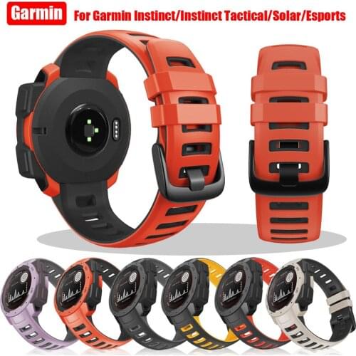 For Garmin Instinct/Instinct Tactical/Solar/Esports Watch Band Strap Replacement Bracelet Silicone Wristband Porous Anti-sweat