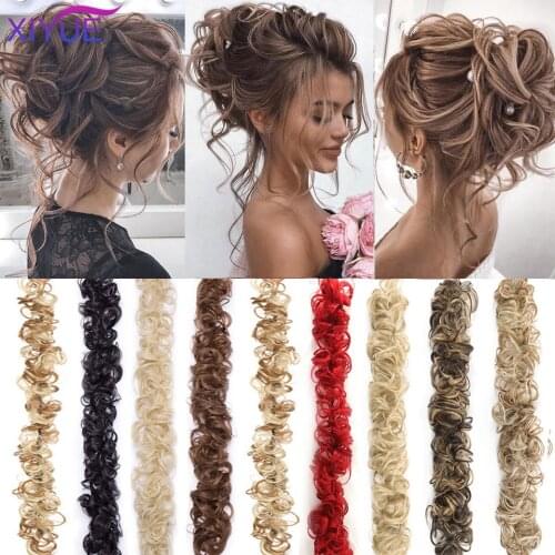 Messy Bun Scrunchie Short Straight Synthetic Hair Chignon With Elastic Band Updo Hairpiece Heat Resistant For Women Free Shippin