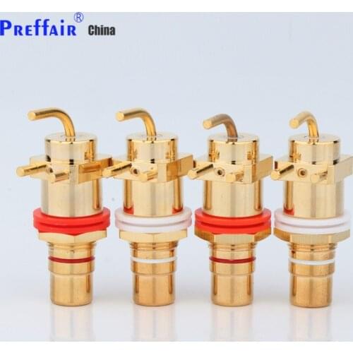 RS3002 8pcs High Quality Gold Plated RCA Socket HIFI RCA Socket RCA JACK Adapter