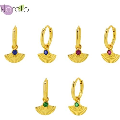 925 Sterling Silver Ear Buckle Exquisite Emerald Gold Peacock Open Pendant Popular Hoop Earrings Fashion Jewelry For Women