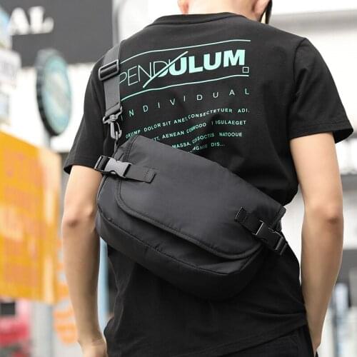 Pure Black Crossbody Bag for Men Boys Oxford Bicycle Messenger Bags Shoulder Bag Preppy Style Sports Bag for Teenager Waterproof