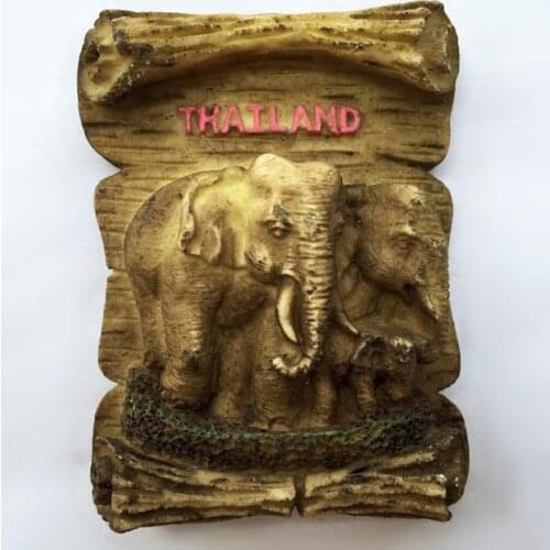 Thai Elephant Wood 3D Relief Fridge Magnet World Travel Souvenirs Home Decoration Refrigerator Magnetic Stickers