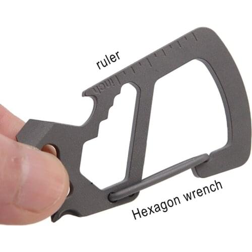 Titanium Alloy Key Carabiner Outdoor Multifunctional Gadget Quick Hanging Key Carabiner Outdoor Multifunctional Tools