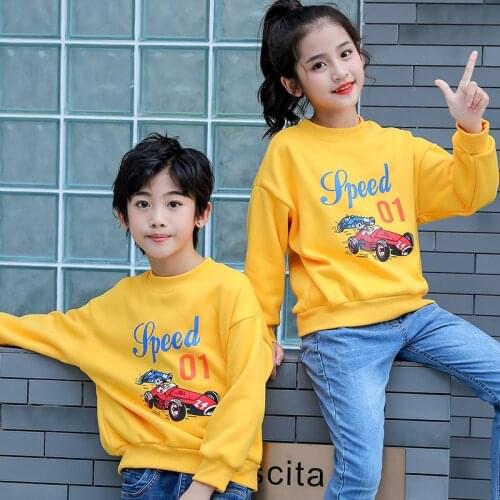 Boys Tops Long Sleeve Clothes Children Boy Girl Clothing Cartoon Child Fashion Sweatshirts Autumn Winter Warm Cotton Pullover