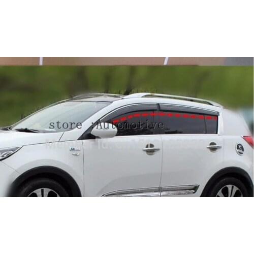 For KIA SPORTAGE R 2010/2011/2012/2013/2014 2015 HIGH QUALITY PELLUCID WINDOW VISOR CHROME TRIM STRIPE