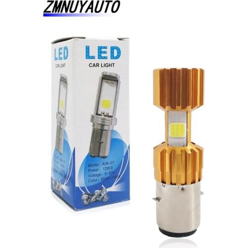1Pcs BA20D COB LED Hi/Lo Motor Headlight Head Lamp Bulb 12V H6 Led Moto Bulbs 6500K 2000LM White Motorcycle Signal Lamp