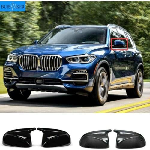 2Pcs Glossy Black Rear Side View Mirror Covers Shell Replacement For BMW X3 G01 X4 G02 X5 G05 X7 G07 2018 Up