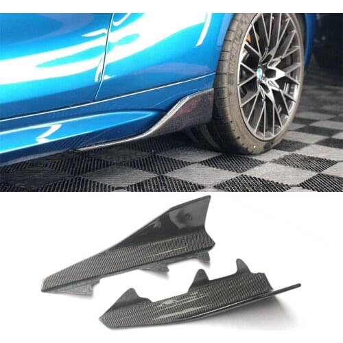 P Style 2PCS Real Carbon Fiber Rear Bumper Splitter Spoiler Lip Flaps Fit For BMW 2-Series M2 M2C F87 2016-2019 2015 2017 2018