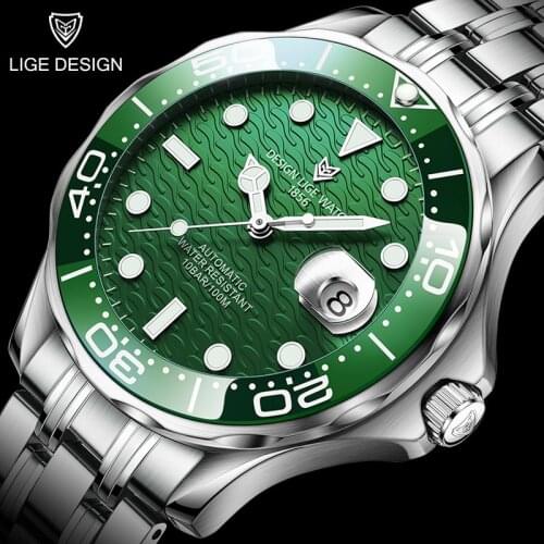 2021 New Sport Mens Mechanical Watches LIGE Top Brand Automatic Tourbillon Watch Men Waterproof Date Clock Man Diving Wristwatch