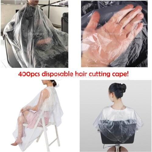 400x Large Disposable Hair Cutting Cape Gowns Barber Capes Apron Clear