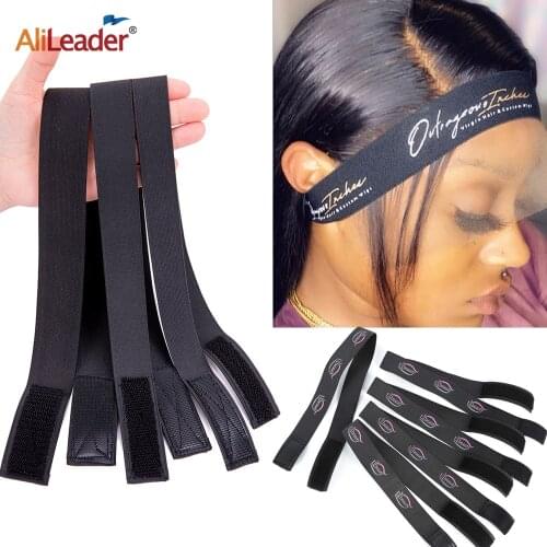 Alileader 1Pcs Hair Elastic Band For Wigs With Velcro Headband Edge Laying Scarf Edge Wraps For Fixed Lace Wigs Elastic Headband