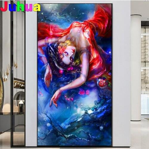 Full Drill DIY Elf girl 5D Diamond Painting Cross Stitch Diamond Embroidery Mermaid Woman Patterns rhinestones Mosaic puzzle