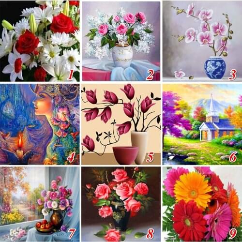 Diamond Embroidery NEW 3D DIY Diamond Painting Flower Diamond Cross Stitch Crystal Square Diamond Sets Unfinished Full