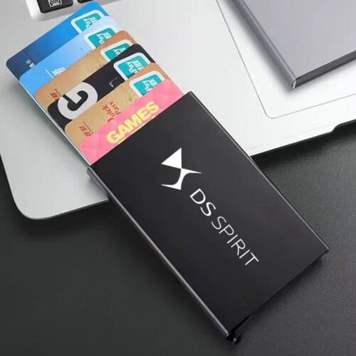 Aluminum alloy wallet card holder Business card pack RFID Card storage For DS SPIRIT DS3 DS4 DS4S DS5 DS 5LS DS6 DS7 WILD RUBIS