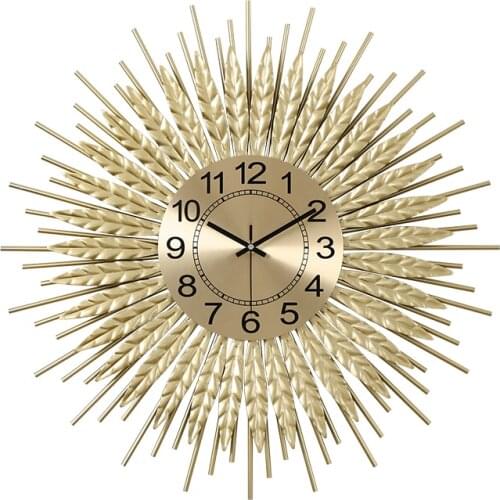 American Big Creative Wall Clock Living Room Luxury Silent Clock Restaurant Iron Art Fashion Wall Watch Home Decoration W6B