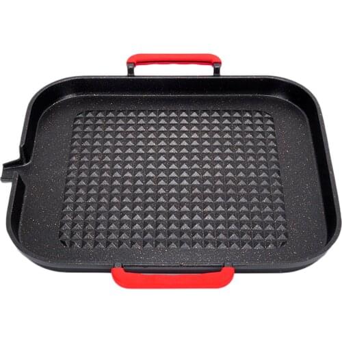 Nonstick Grill Pan Stovetop Skillet Cookware Cooker Grilling Picnic Steak Outdoor Camping Picnic Stove Cooker Aluminium Pan