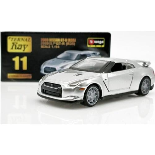 1:64 Scale Bburago Eternal Classics Nissan GT-R R35 2009 Silver Boy Toys DieCast Car