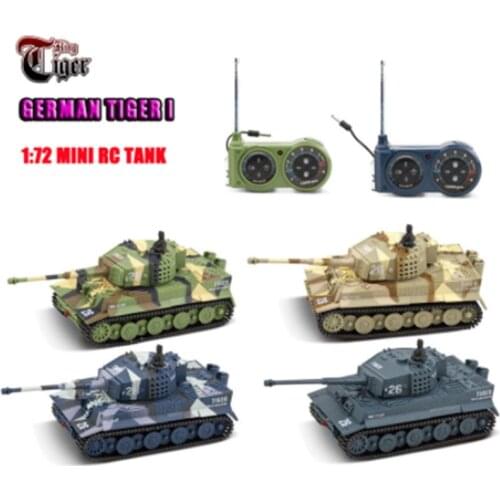 Free Shipping 2021 new RC tank Germany Tiger I Colorful 1:72 Vivid High Simulated Great tanks Toys 2117 mini Remote Control Toy