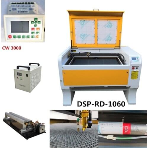 Free shipping reci 100W 1060 Co2 USB Autofocus Laser Cutting Machine With DSP System Laser Cutter Engraver Chiller 1000 x 600 mm