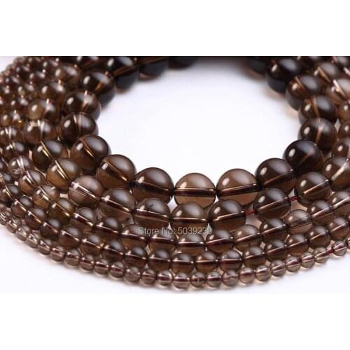 Wholesale Smoky Quartzs Crystal Beads Natural Stone Round Loose Spacer Beads 4/6/8/10/12mm Beads for Jewelry Making