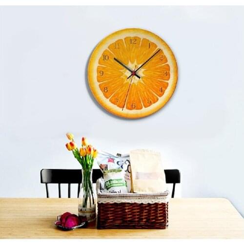 Home Printing and Painting Mute Clock, Wooden European Style Simple and Creative Living Room Bedroom Decoration Wall Clock